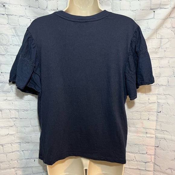 Banana Republic Knit Eyelet Top Navy Size Small - Picture 2 of 5